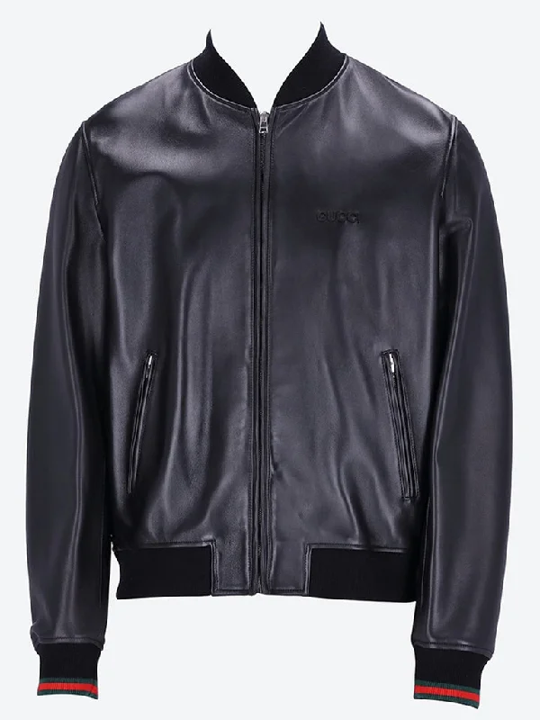 Sporty Hoodies Matte light leather bomber jacket