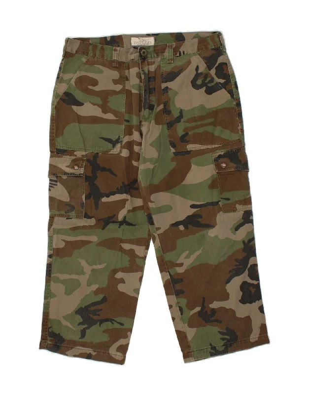 Classic Footwear UNIVERS Mens Straight Cargo Trousers IT 56 3XL W38 L26  Green Camouflage