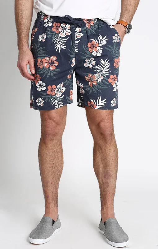 NAVY TROPICAL PRINT