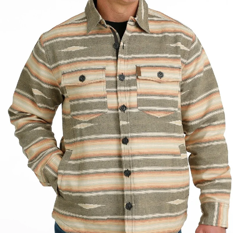 Sporty Hoodies Cinch Men's Southwestern Printed Jacquard Shirt Jacket