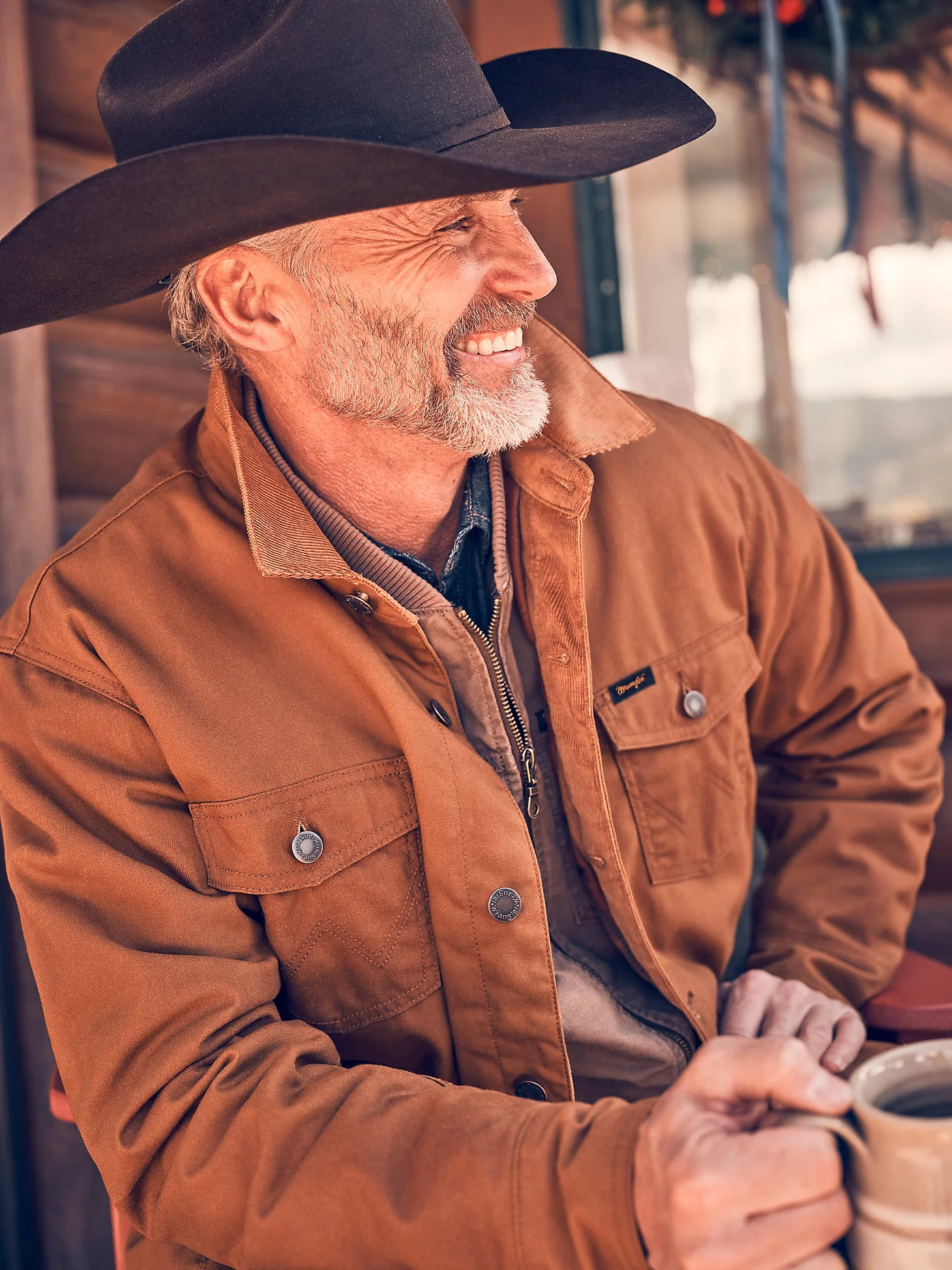 Versatile Shorts Wrangler Western Lined Canvas Barn Coat in Hay Bale | 112352842