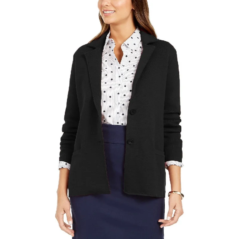 Simple Jackets Charter Club Women's Sweater Blazer Jacket Black Size Extra Small