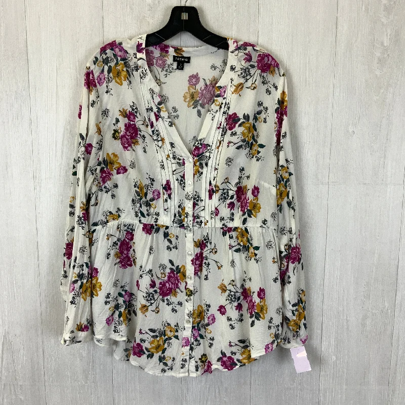 Relaxed Footwear Top Long Sleeve By Torrid In Floral Print, Size: 2x