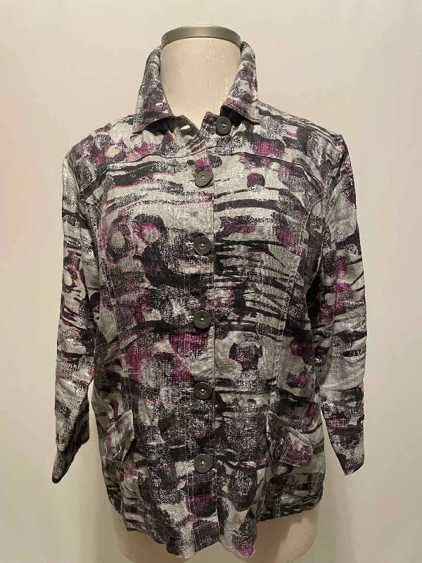 Relaxed Tops chicos Size 3 Gray Print Casual Jacket