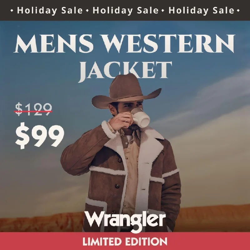 Trendy Layers Wrangler Mens Sherpa Suede Cowboy Jacket – 112336440