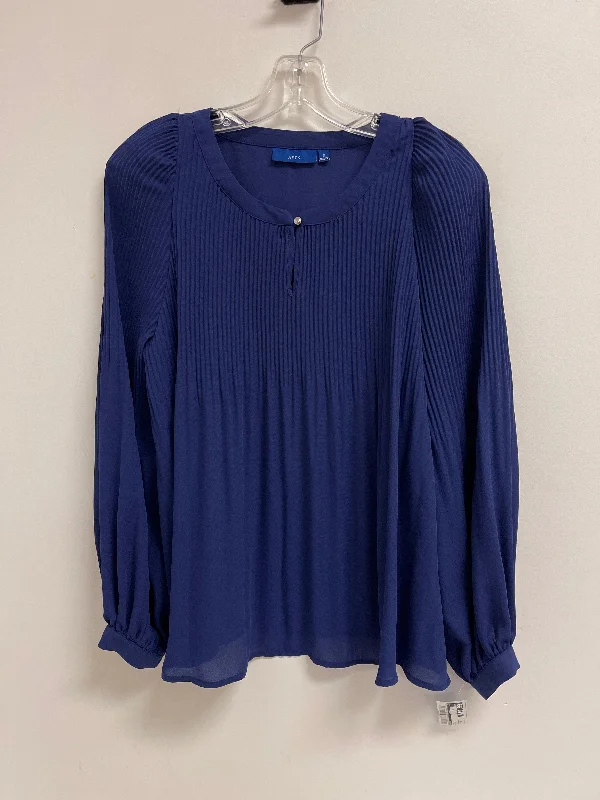 Trendy Jeans Top Long Sleeve By Apt 9 In Blue, Size: S