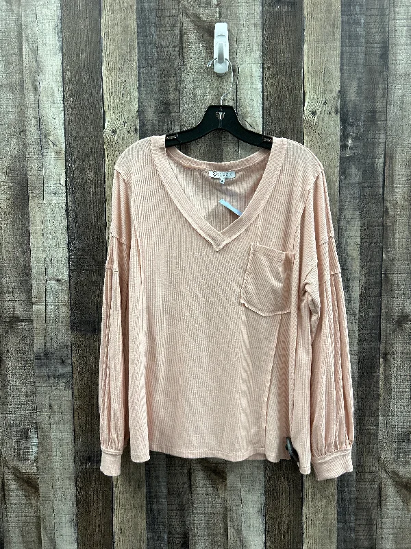 Smart Layers Top Long Sleeve By Cme In Pink, Size: S