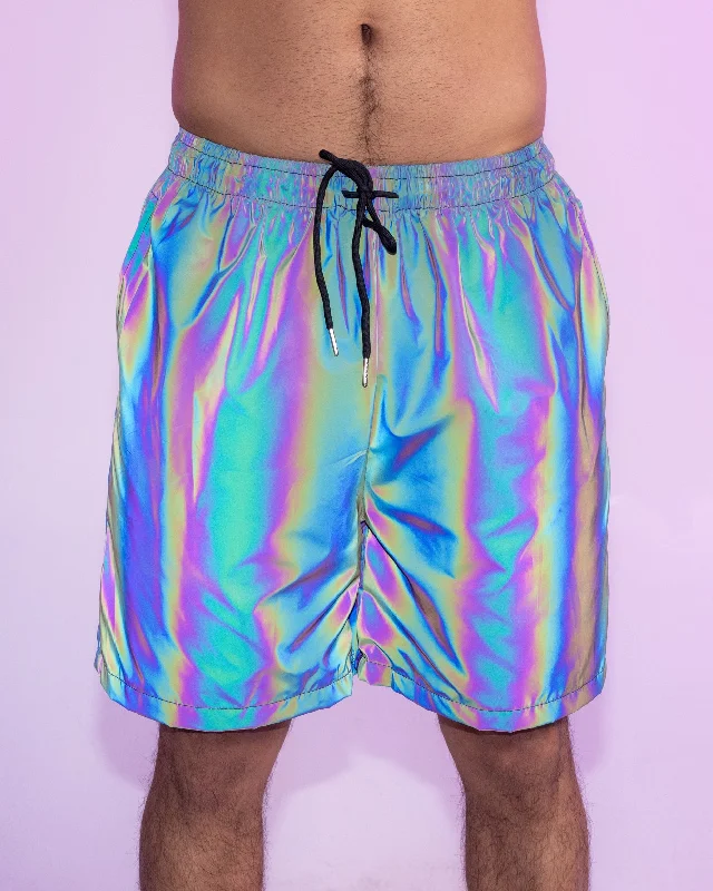 Casual Layers Rainbow Flash Reflective Men's 6" Seam Shorts