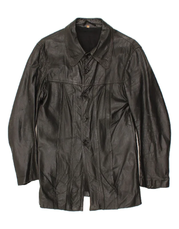 Casual Suits VINTAGE Mens Leather Jacket IT 48 Medium Black