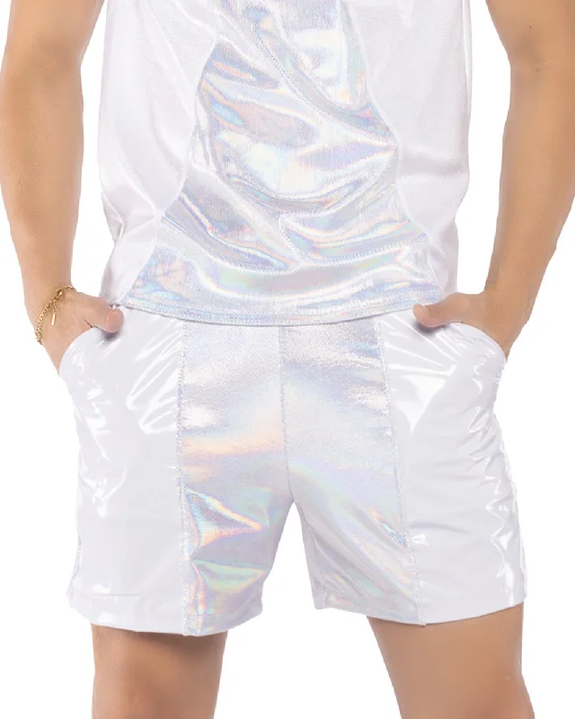 Fashion Shirts White Holo Woven Men's Boardshort