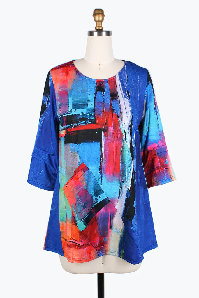 Trendy Sweatshirts Damee Oil Painting R/N Tunic 9209-MLT