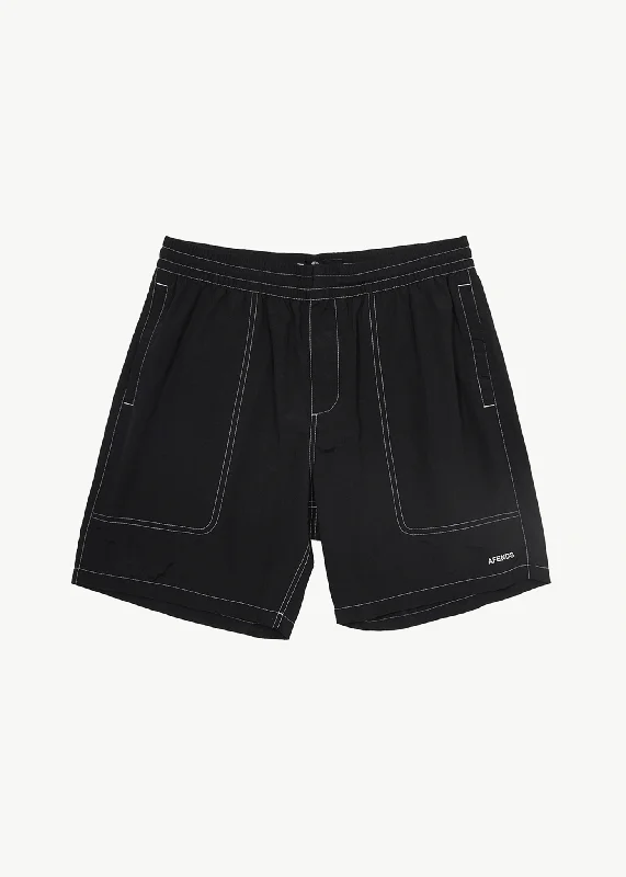 Classic Pants AFENDS Mens Baywatch - Swim Shorts 18" - Black