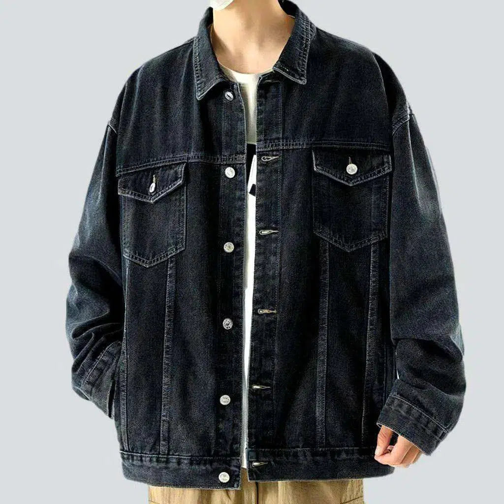 Casual Sneakers Oversized vintage men's jean jacket