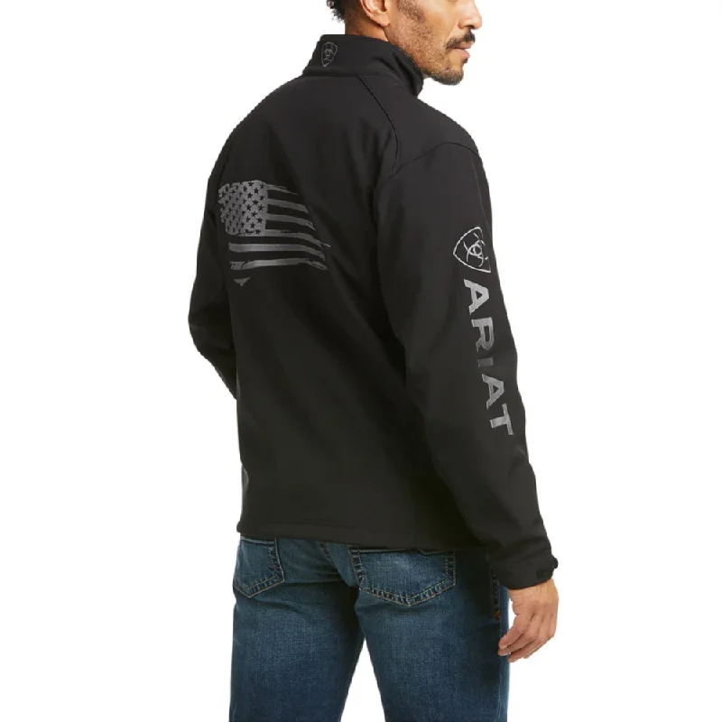 Fashion Suits Ariat Mens Logo 2.0 Patriot Softshell Black Jacket - 10037439