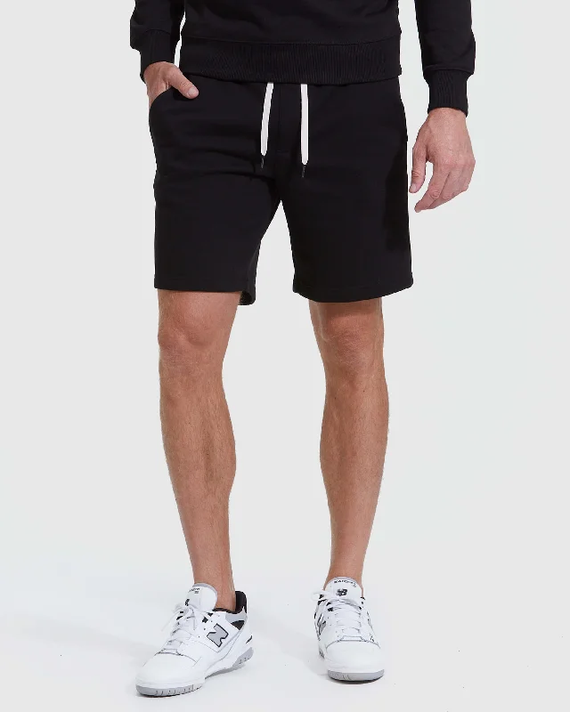 Sleek Outerwear Black Fleece French Terry Shorts