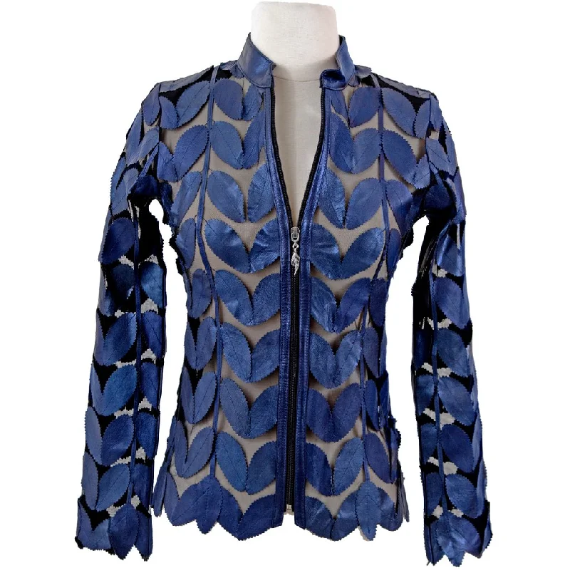 Casual Sneakers Belgin Francis Classic Leaf Design Leather Jacket - BLUE