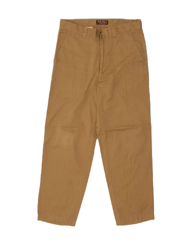 Functional Shirts MARLBORO CLASSICS Mens Tapered Chino Trousers W34 L31 Brown Cotton