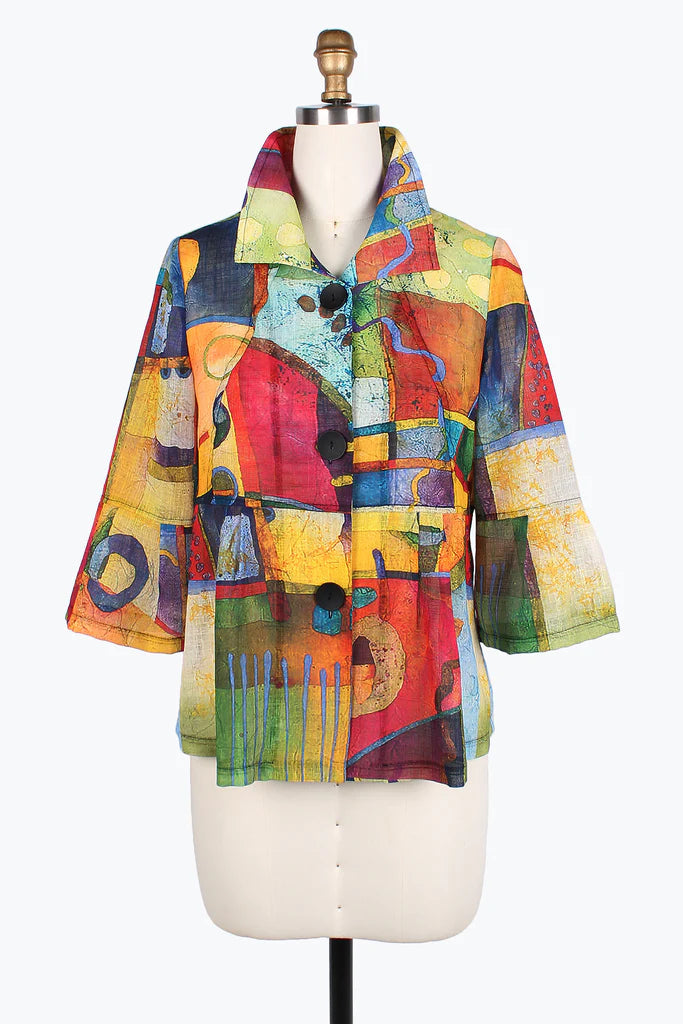 Comfy Shirts Damee Watercolor art short jacket 4816-MLT