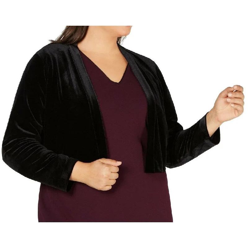 Cool Sweatshirts Calvin Klein Women's Plus Size Velvet Shrug Black Size XX-Large