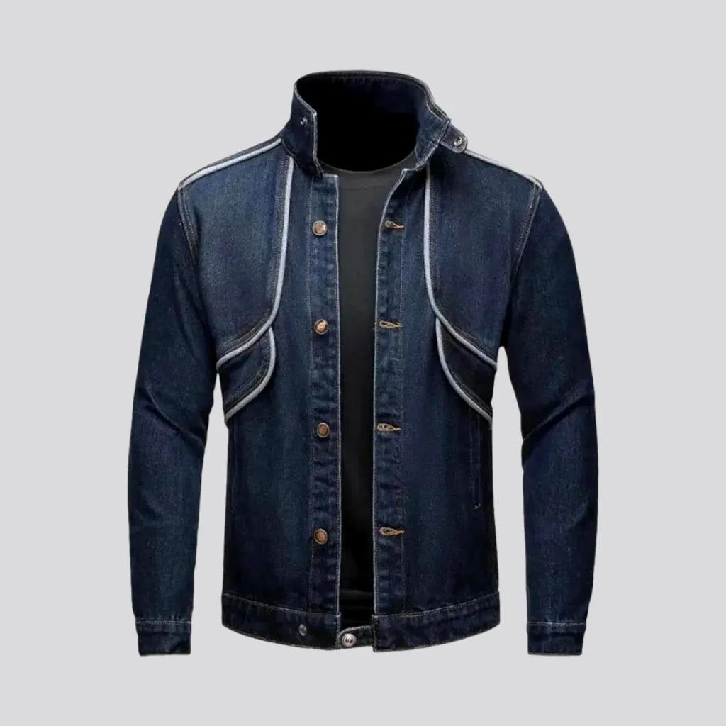 Bold Shirts Structured and dark men's denim jacket