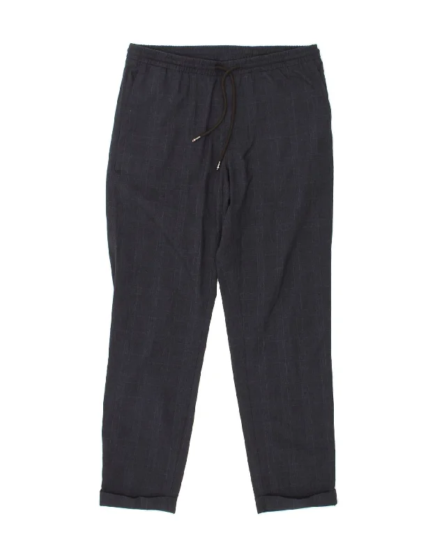 Street Style Pants TOMMY HILFIGER Mens Tapered Chino Trousers W34 L30  Navy Blue Check