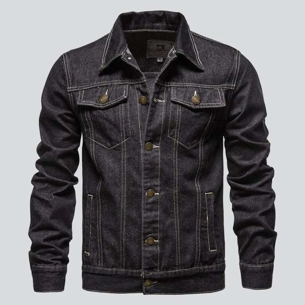 Warm Outerwear Classic regular men's jeans jacket