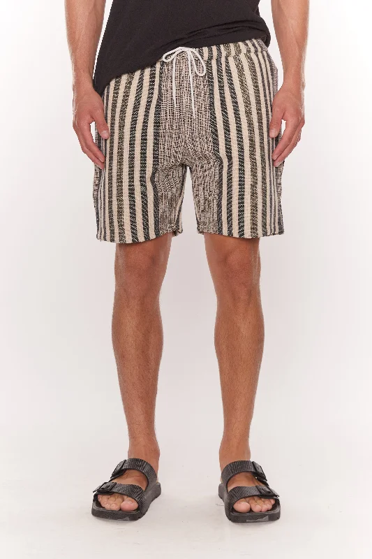 Practical Jackets Calicut Black And White Striped Shorts