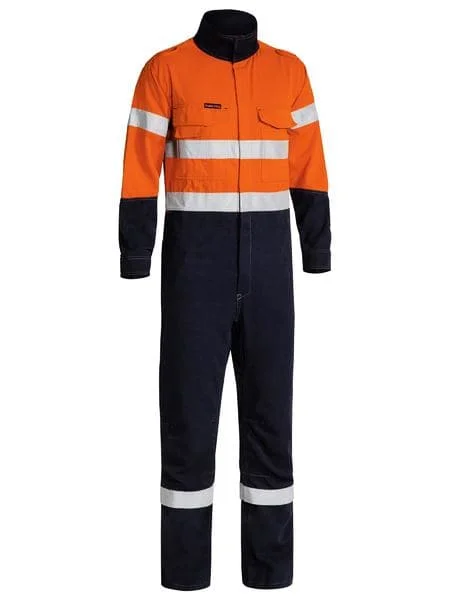 Sporty Hoodies Bisley Taped Two Tone Hi Vis FR Engineered Vented Coverall-Orange/Navy (BC8086T)