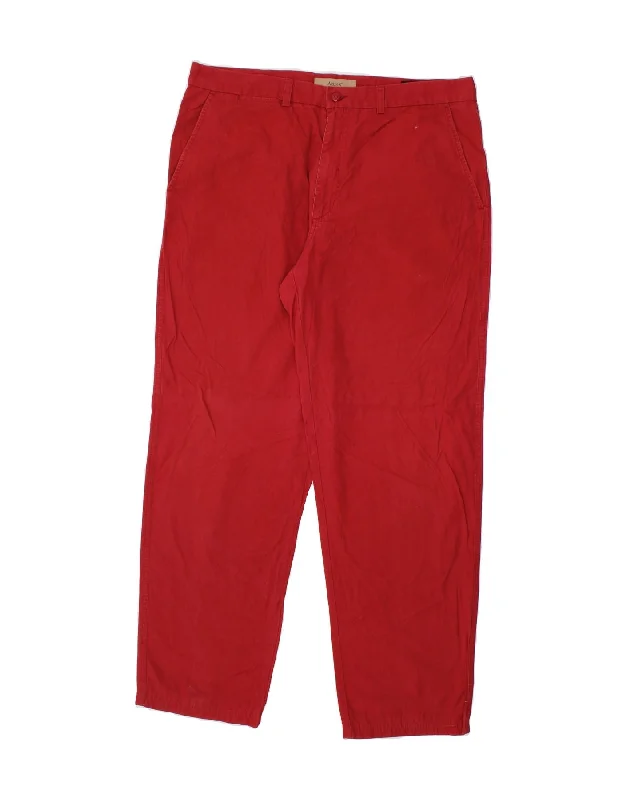 Relaxed Tops AVIREX Mens Straight Chino Trousers W36 L30 Red