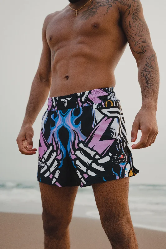 Stylish Casuals Lightning Skull Fight Shorts (5"&7“ Inseam)