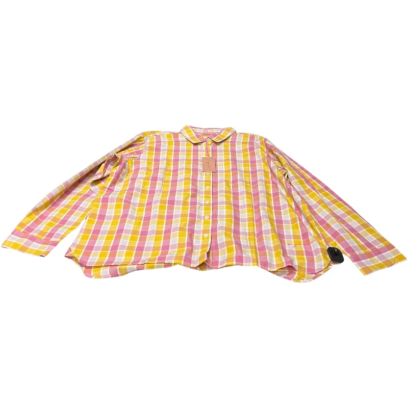 Street Styles Top Long Sleeve By Evys Tree In Pink & Yellow, Size: 2x