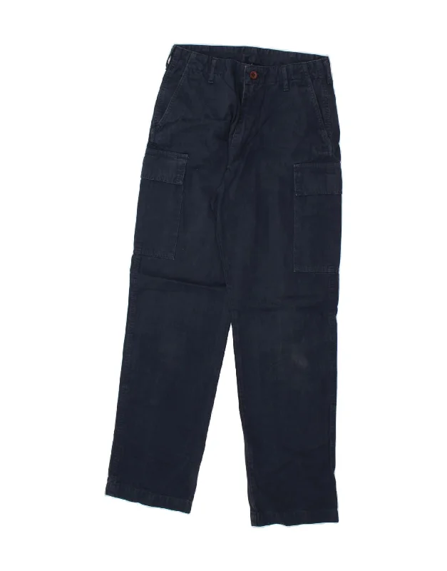 Urban Footwear REPLAY Mens Straight Cargo Trousers W30 L31 Navy Blue Cotton