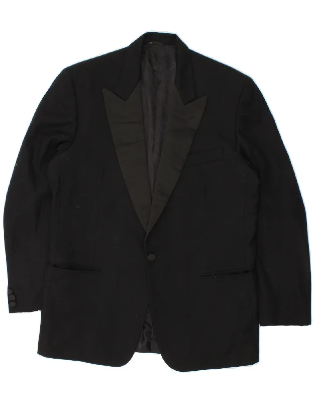 Smart Denim PIERRE CARDIN Mens 1 Button Blazer Jacket UK 38 Medium Black