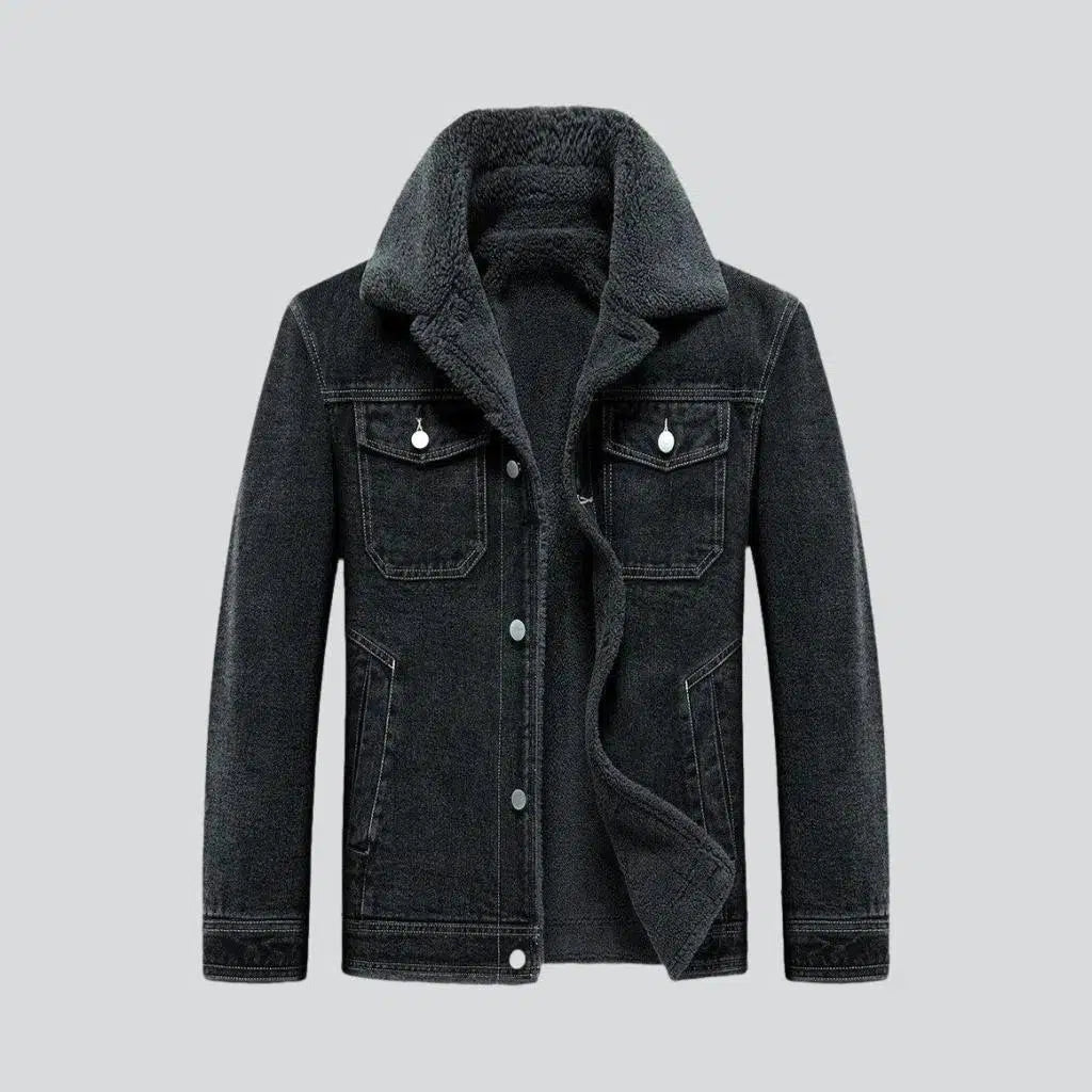 Relaxed Jeans Street sherpa denim jacket
 for men