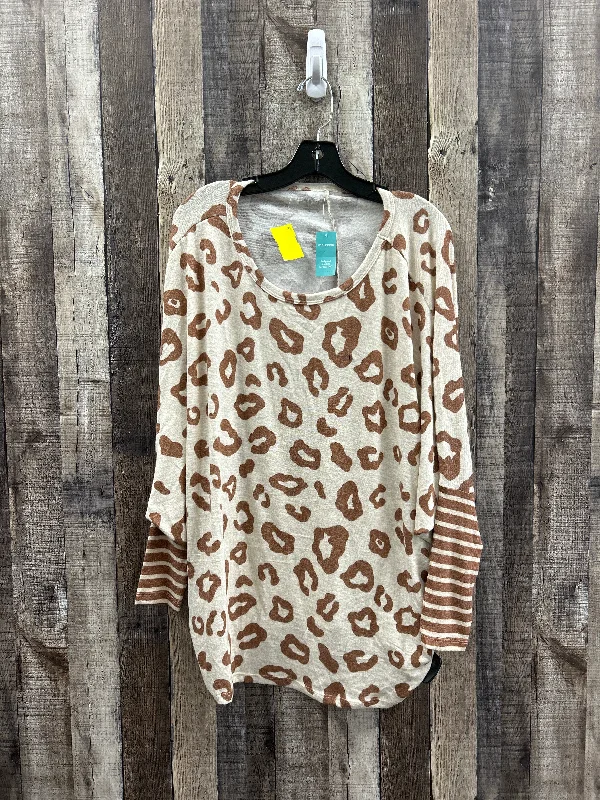 Everyday Jackets Top Long Sleeve By Maurices In Animal Print, Size: L