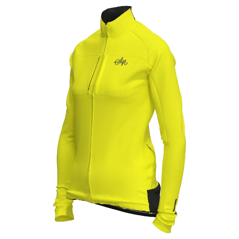 Basic Casuals Gotlandsleden Tour Women's Hi-viz Yellow Merino Softshell Cycling Jacket