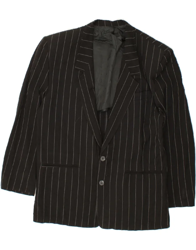 Practical Shirts OSVALDO TESTA Mens 2 Button Blazer Jacket IT 48 Medium Black Striped