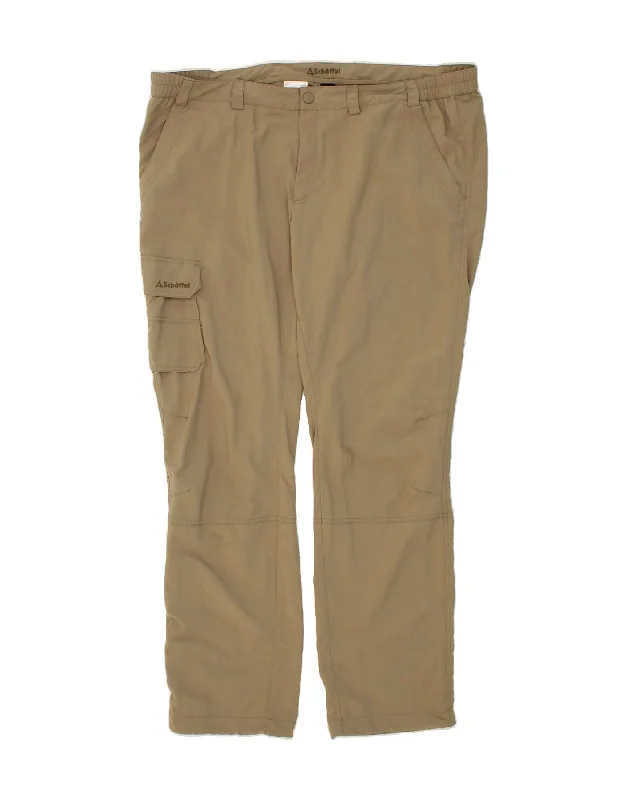 Fashion Shirts SCHOFFEL Mens Slim Cargo Trousers W44 L33 Beige Nylon