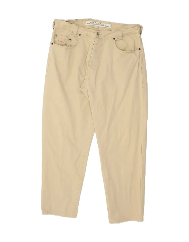 Modern Footwear DIESEL Mens Tapered Casual Trousers W38 L30 Beige Cotton