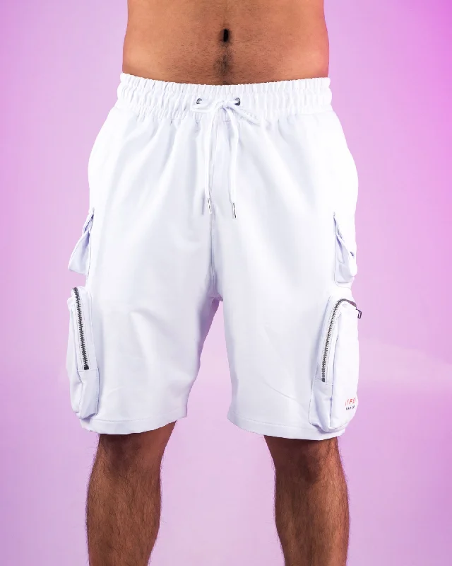 Casual Jackets White Nylon 7 Inch Inseam Shorts