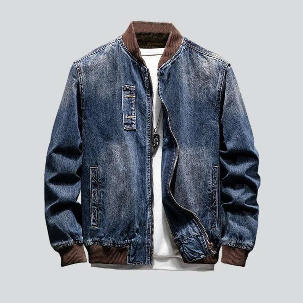 Comfy Shirts Bleached bomber men's denim jacket