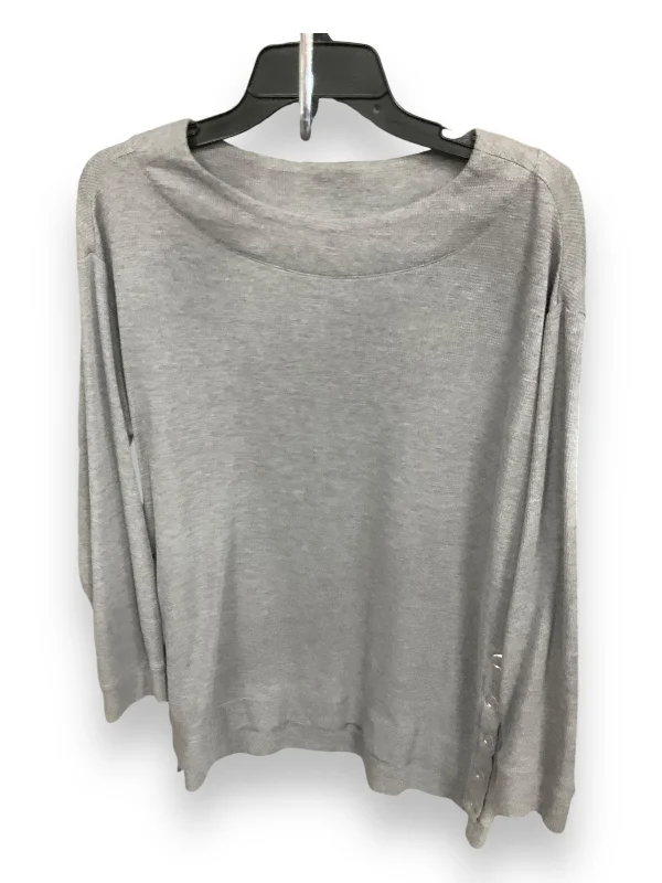 Comfortable Hoodies Top Long Sleeve By Cj Banks In Grey, Size: 1x