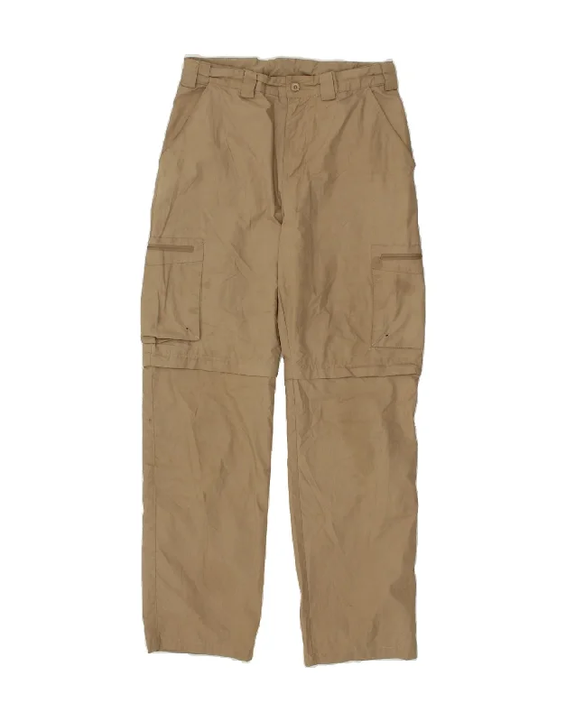 Smart Tops MOUNTAIN WAREHOUSE Mens Straight Cargo Trousers W32 L32 Beige Polyester