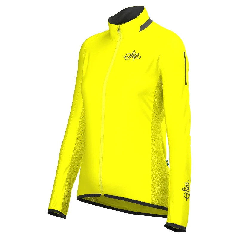 Fashion Hoodies Treriksröset Yellow Women's Cycling Wind/Pack Jacket