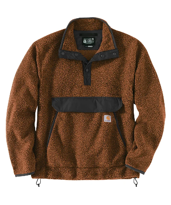 Street Style Pants Carhartt Men's Fleece Pullover Jacket - Burnt Sienna/Black Heather