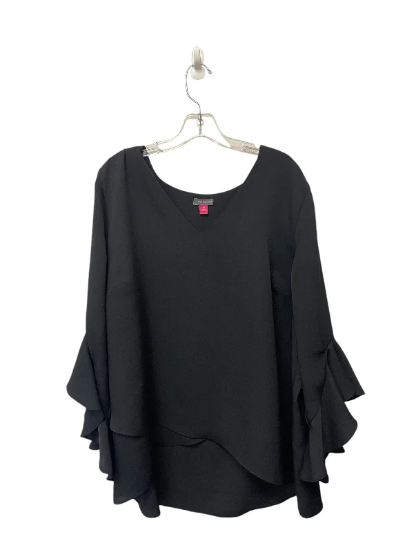 Trendy Hoodies Top Long Sleeve By Vince Camuto In Black, Size: 2x