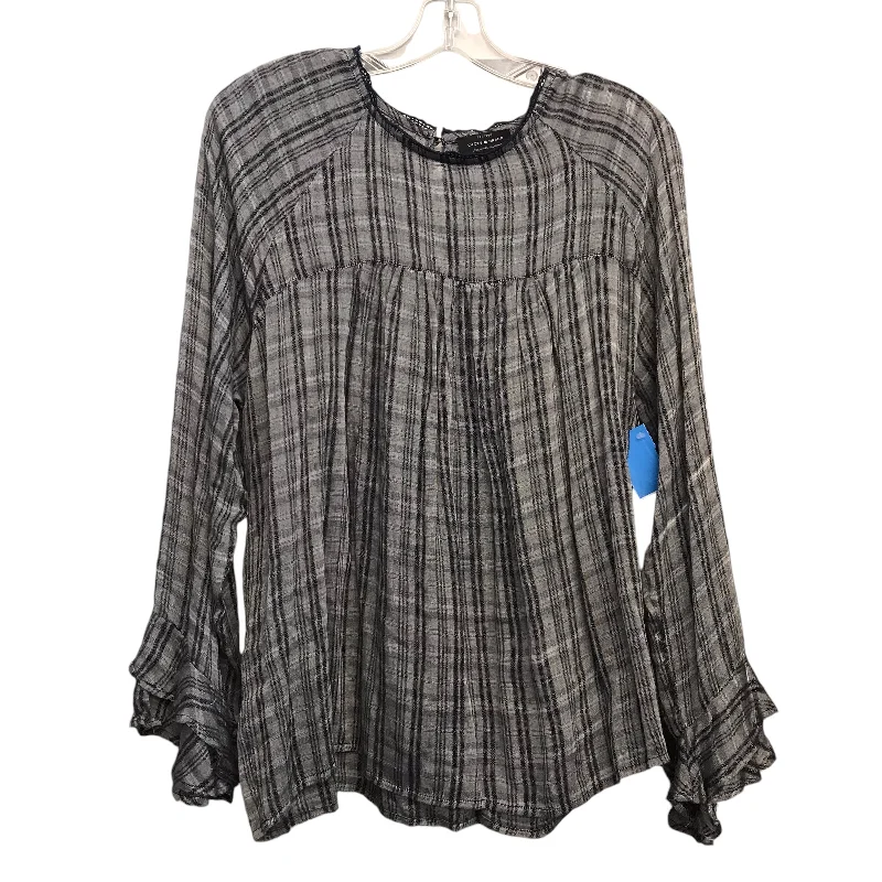 Casual Jackets Top Ls By Lucky Brand In Plaid Pattern, Size:Xl