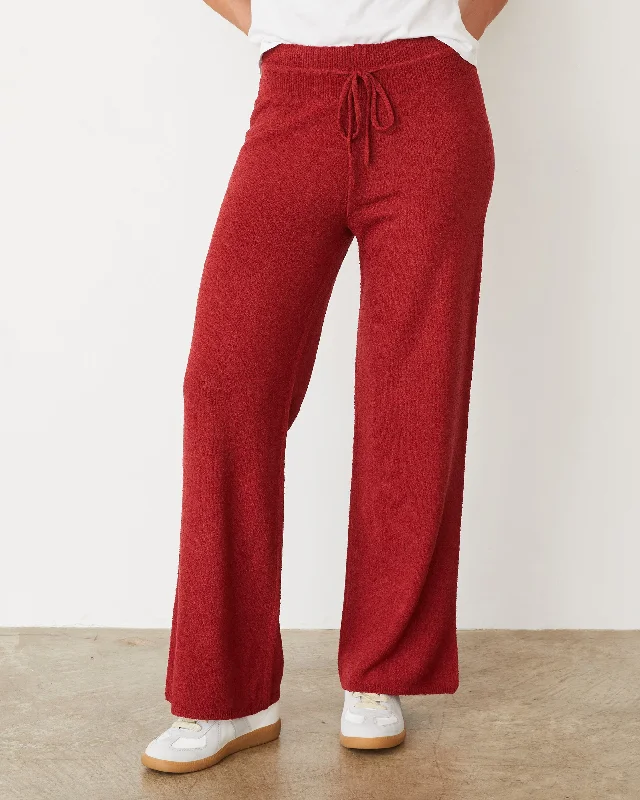 Cozy Outerwear Boucle Knit Crop Straight Leg Pant