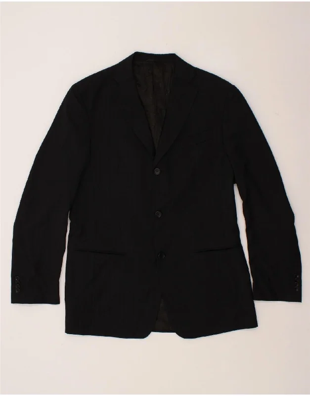 Practical Sweaters TRUSSARDI Mens 3 Button Blazer Jacket IT 48 Medium Black Wool