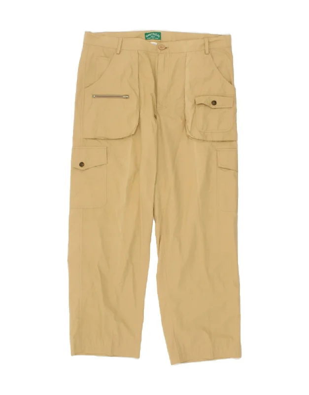 Practical Jeans VINTAGE Mens Straight Cargo Trousers IT 52 XL W36 L28  Beige Cotton